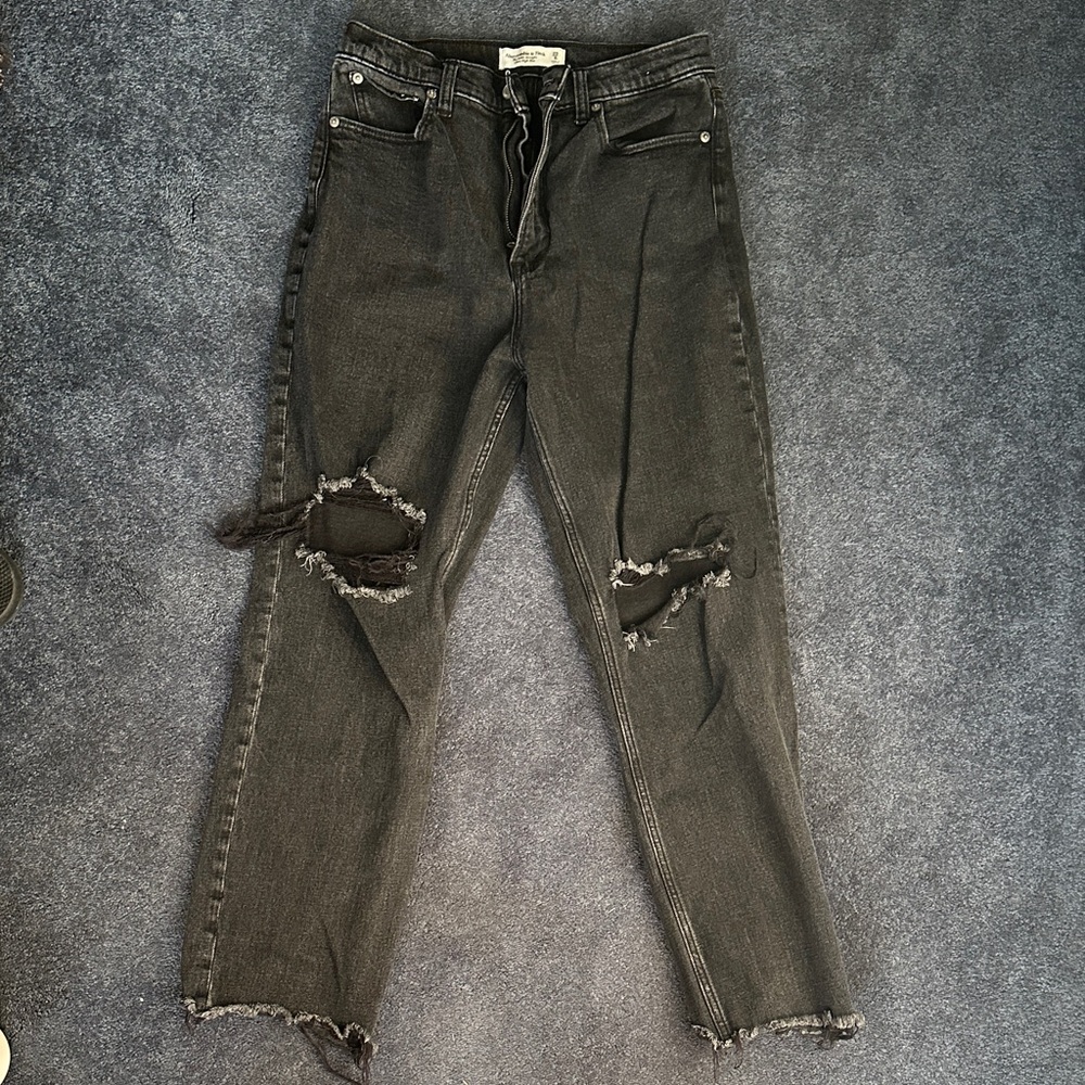 Abercrombie & Fitch Distressed Gray Jeans